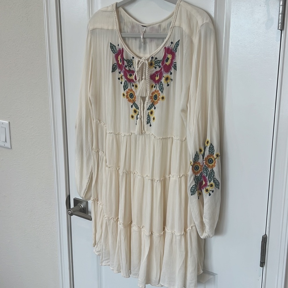 Free People Ecru Gauze Spell on You Mini Dress - Picture 9 of 11